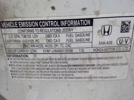 2020 HONDA CIVIC, WHITE, SI MODEL, 1.5L, TURBO. MT.  A26226